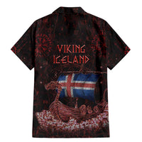 Iceland Vikings Family Matching Mermaid Dress and Hawaiian Shirt Norse Runes with Raven and Longship Design Featuring National Flag