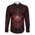 Iceland Vikings Family Matching Off The Shoulder Long Sleeve Dress and Hawaiian Shirt Norse Runes with Raven and Longship Design Featuring National Flag