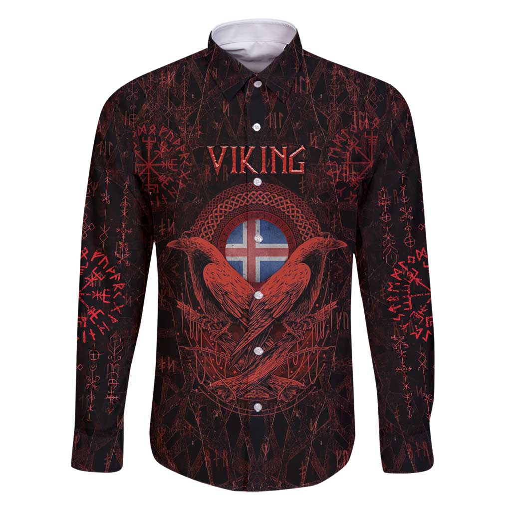 Iceland Vikings Family Matching Puletasi and Hawaiian Shirt Norse Runes with Raven and Longship Design Featuring National Flag