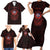 Iceland Vikings Family Matching Short Sleeve Bodycon Dress and Hawaiian Shirt Norse Runes with Raven and Longship Design Featuring National Flag
