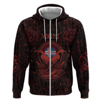 Iceland Vikings Hoodie Norse Runes with Raven and Longship Design Featuring National Flag