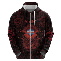 Iceland Vikings Hoodie Norse Runes with Raven and Longship Design Featuring National Flag