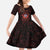 Iceland Vikings Kid Short Sleeve Dress Norse Runes with Raven and Longship Design Featuring National Flag