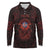 Iceland Vikings Long Sleeve Polo Shirt Norse Runes with Raven and Longship Design Featuring National Flag