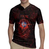 Iceland Vikings Rugby Jersey Norse Runes with Raven and Longship Design Featuring National Flag