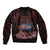 Iceland Vikings Sleeve Zip Bomber Jacket Norse Runes with Raven and Longship Design Featuring National Flag