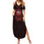 Iceland Vikings Summer Maxi Dress Norse Runes with Raven and Longship Design Featuring National Flag