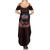 Iceland Vikings Summer Maxi Dress Norse Runes with Raven and Longship Design Featuring National Flag