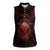 Iceland Vikings Women Sleeveless Polo Shirt Norse Runes with Raven and Longship Design Featuring National Flag