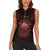 Iceland Vikings Women Sleeveless Polo Shirt Norse Runes with Raven and Longship Design Featuring National Flag