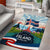Iceland National Day Area Rug with Icelandic Flag Crest and Scenic Landscape Design