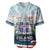 Iceland National Day Baseball Jersey with Icelandic Flag Crest and Scenic Landscape Design
