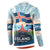Iceland National Day Button Sweatshirt with Icelandic Flag Crest and Scenic Landscape Design