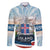 Iceland National Day Family Matching Off Shoulder Maxi Dress and Hawaiian Shirt with Icelandic Flag Crest and Scenic Landscape Design