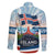 Iceland National Day Family Matching Off Shoulder Maxi Dress and Hawaiian Shirt with Icelandic Flag Crest and Scenic Landscape Design