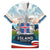Iceland National Day Family Matching Summer Maxi Dress and Hawaiian Shirt with Icelandic Flag Crest and Scenic Landscape Design