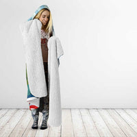 Iceland National Day Hooded Blanket with Icelandic Flag Crest and Scenic Landscape Design