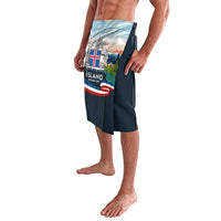 Iceland National Day Lavalava with Icelandic Flag Crest and Scenic Landscape Design
