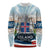 Iceland National Day Long Sleeve Shirt with Icelandic Flag Crest and Scenic Landscape Design