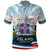 Iceland National Day Polo Shirt with Icelandic Flag Crest and Scenic Landscape Design