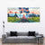 Iceland National Day Tapestry with Icelandic Flag Crest and Scenic Landscape Design