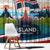 Iceland National Day Window Curtain with Icelandic Flag Crest and Scenic Landscape Design