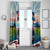 Iceland National Day Window Curtain with Icelandic Flag Crest and Scenic Landscape Design