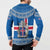 Iceland Flag Button Sweatshirt with Icelandic Crest and Traditional Nordic Knit Pattern Design