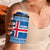 Iceland Flag 4 in 1 Can Cooler Tumbler with Icelandic Crest and Traditional Nordic Knit Pattern Design