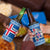 Iceland Flag 4 in 1 Can Cooler Tumbler with Icelandic Crest and Traditional Nordic Knit Pattern Design