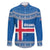 Iceland Flag Family Matching Mermaid Dress and Hawaiian Shirt with Icelandic Crest and Traditional Nordic Knit Pattern Design