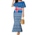 Iceland Flag Family Matching Mermaid Dress and Hawaiian Shirt with Icelandic Crest and Traditional Nordic Knit Pattern Design