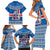 Iceland Flag Family Matching Short Sleeve Bodycon Dress and Hawaiian Shirt with Icelandic Crest and Traditional Nordic Knit Pattern Design