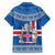 Iceland Flag Family Matching Short Sleeve Bodycon Dress and Hawaiian Shirt with Icelandic Crest and Traditional Nordic Knit Pattern Design