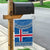 Iceland Flag Garden Flag with Icelandic Crest and Traditional Nordic Knit Pattern Design