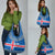 Iceland Flag Grocery Bag with Icelandic Crest and Traditional Nordic Knit Pattern Design