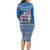 Iceland Flag Long Sleeve Bodycon Dress with Icelandic Crest and Traditional Nordic Knit Pattern Design