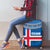 Iceland Flag Luggage Cover with Icelandic Crest and Traditional Nordic Knit Pattern Design