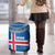 Iceland Flag Luggage Cover with Icelandic Crest and Traditional Nordic Knit Pattern Design