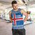 Iceland Flag Men Tank Top with Icelandic Crest and Traditional Nordic Knit Pattern Design