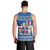 Iceland Flag Men Tank Top with Icelandic Crest and Traditional Nordic Knit Pattern Design