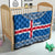 Iceland Flag Quilt with Icelandic Crest and Traditional Nordic Knit Pattern Design