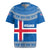 Iceland Flag Rugby Jersey with Icelandic Crest and Traditional Nordic Knit Pattern Design