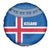 Iceland Flag Spare Tire Cover with Icelandic Crest and Traditional Nordic Knit Pattern Design