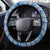 Iceland Flag Steering Wheel Cover with Icelandic Crest and Traditional Nordic Knit Pattern Design