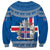 Iceland Flag Sweatshirt with Icelandic Crest and Traditional Nordic Knit Pattern Design