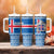 Iceland Flag Tumbler With Handle with Icelandic Crest and Traditional Nordic Knit Pattern Design
