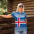 Iceland Flag Women Polo Shirt with Icelandic Crest and Traditional Nordic Knit Pattern Design
