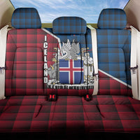 Iceland Crest Back Car Seat Cover with Viking Dragon and Icelandic Flag Plaid Pattern - Wonder Print Shop