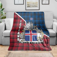 Iceland Crest Blanket with Viking Dragon and Icelandic Flag Plaid Pattern - Wonder Print Shop